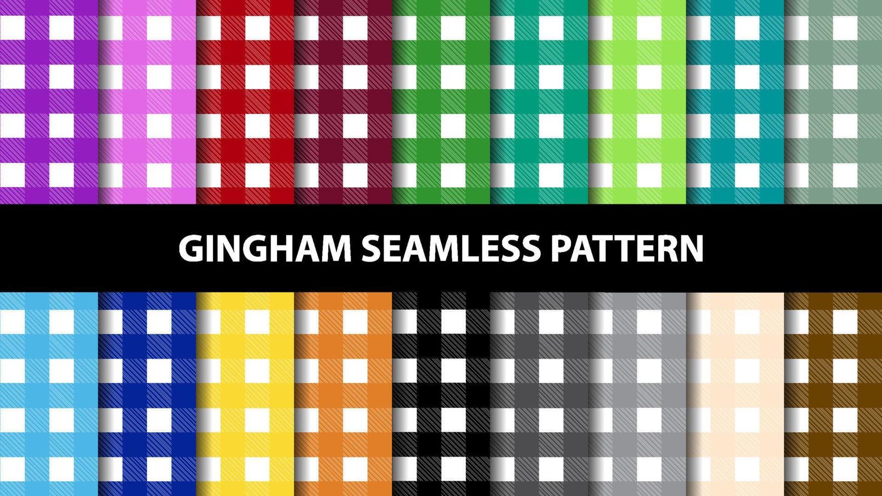 Sammlung von Gingham-Tischdecke Vektor nahtlose Muster