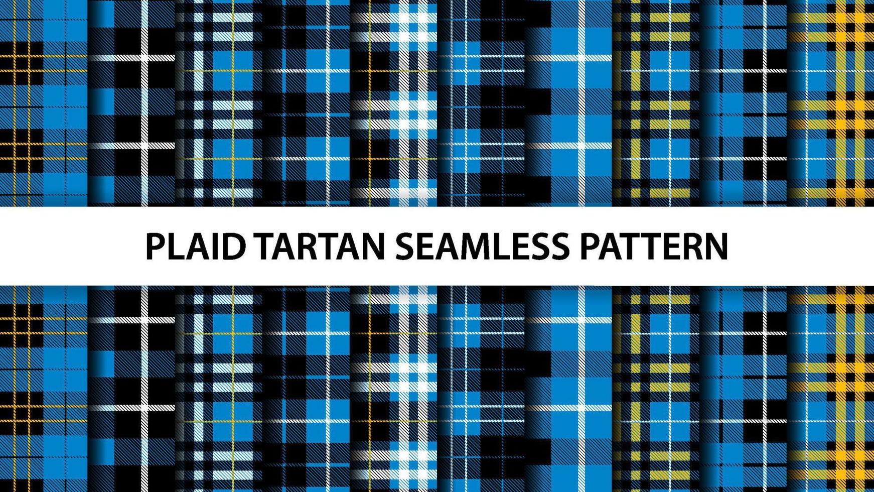 samling av pläd tartan vektor sömlös mönster