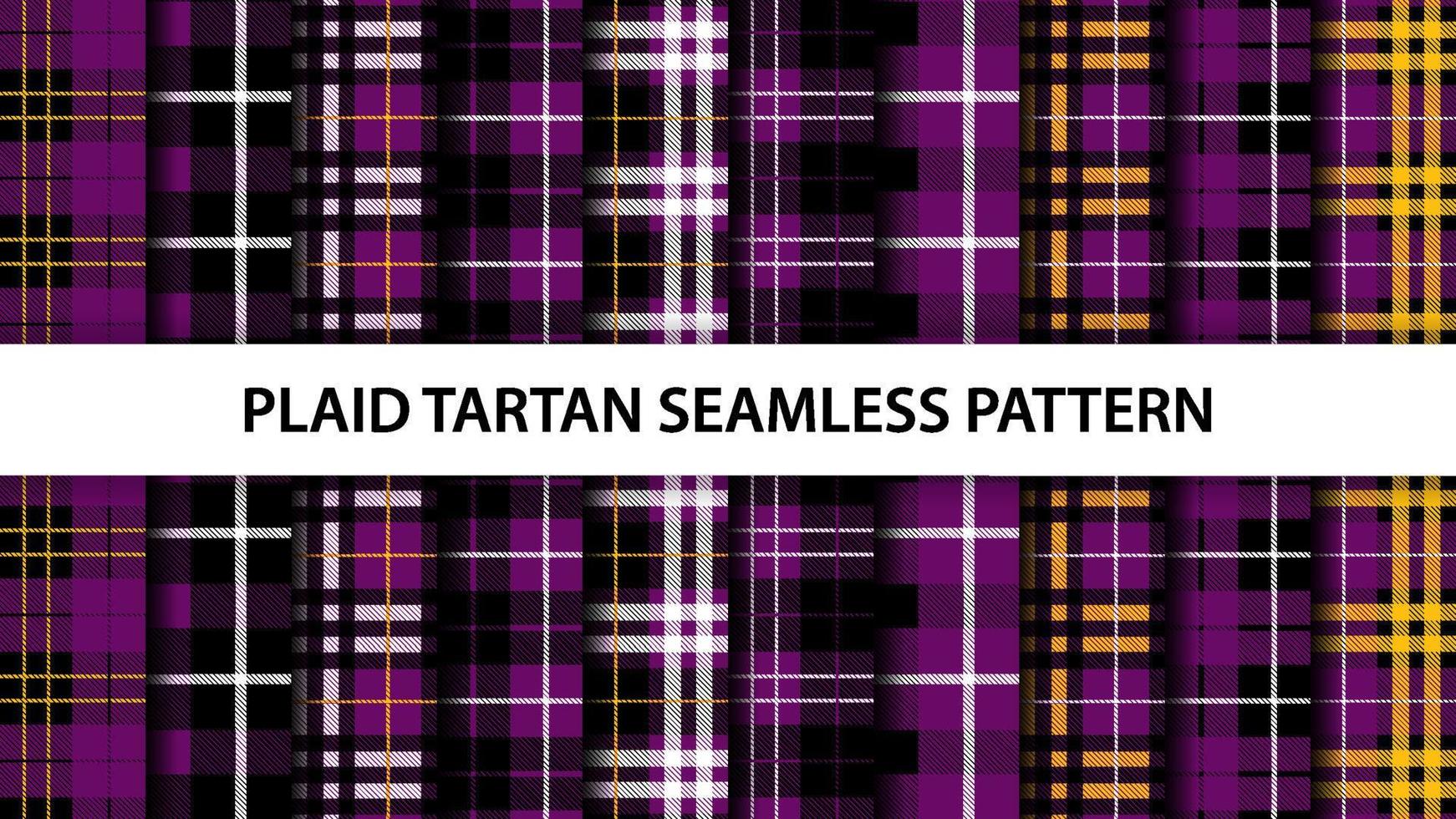 samling av pläd tartan vektor sömlös mönster