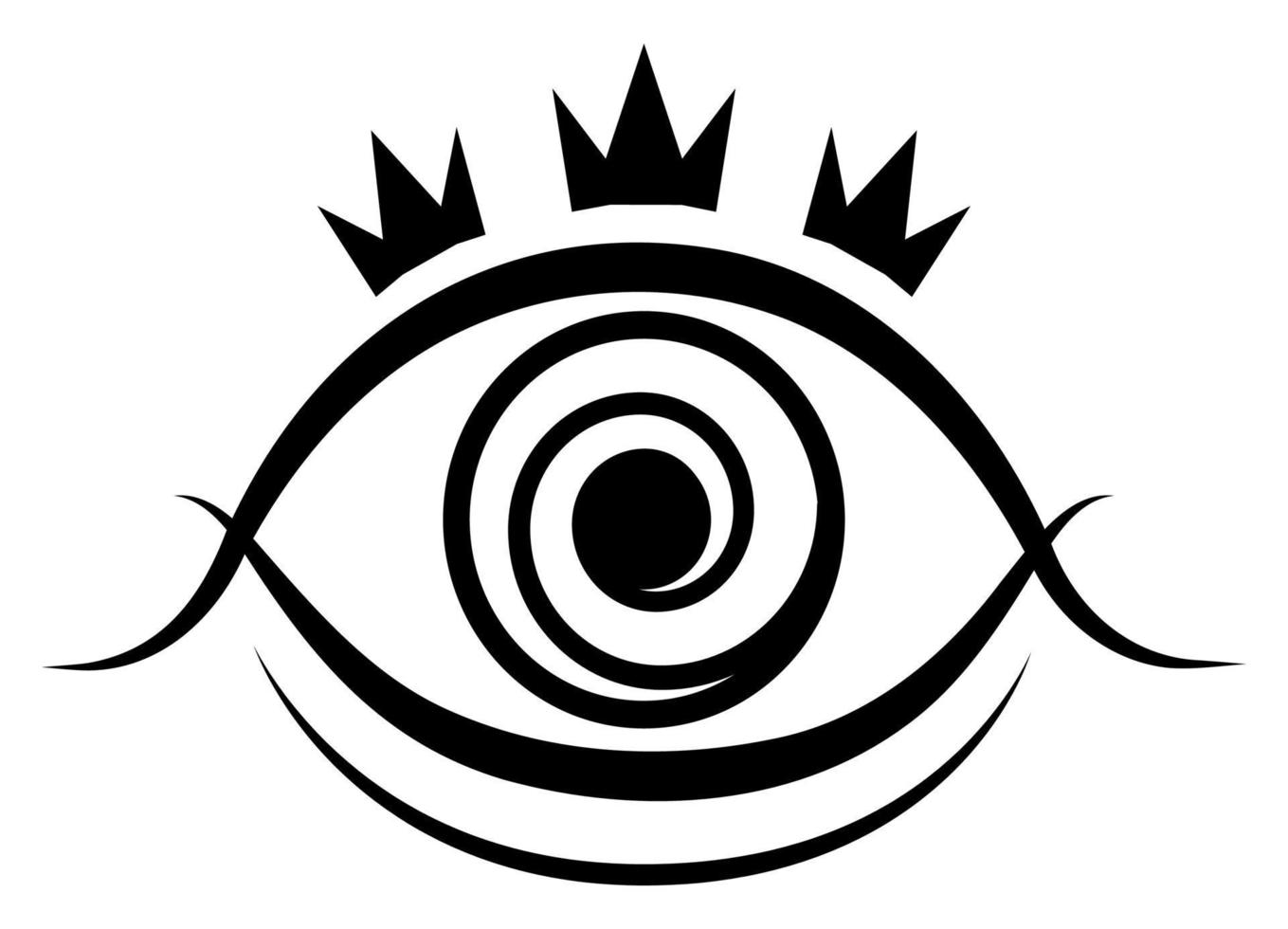 Augensymbol Schwarz-Weiß-Darstellung. vektor