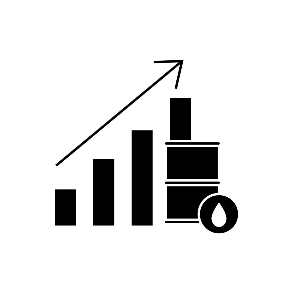 olja pris bar Diagram ikon vektor