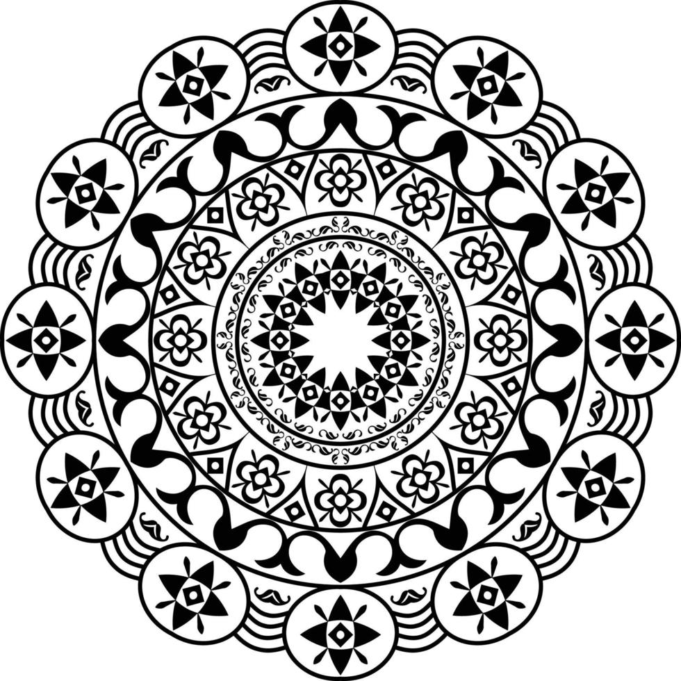 Blumenmandala-Dekoration, Mandala-Lotusblumen-Vektoraufkleber, Mandala mit Blumenmustern. Indisches Mandala, Blumen-Mandala-Design, Mandala-Blumenstil, dekorativer Mandala-Design-Vektor vektor