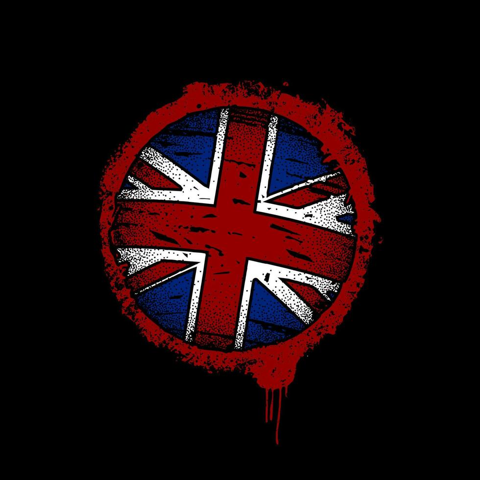 blodig flagga England ikoniska stil vektor