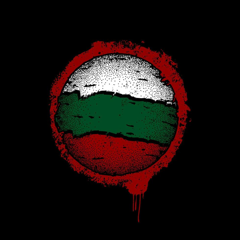 blutige Flagge Bulgarien im ikonischen Stil vektor