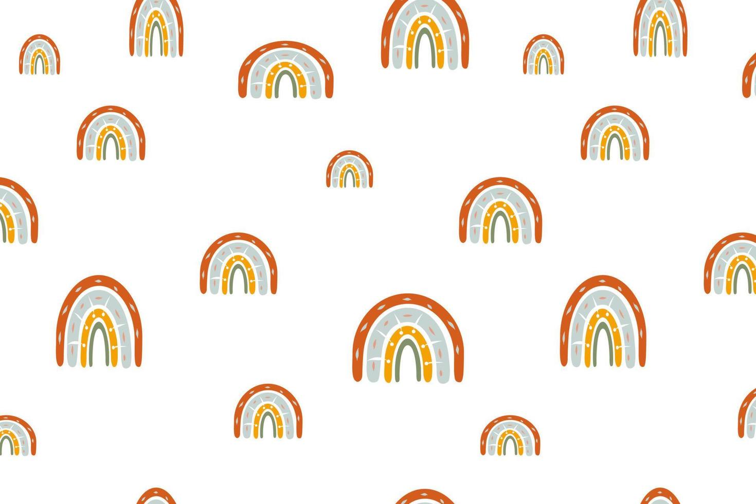 Nahtloses Regenbogenmuster in Brauntönen. süßes Muster. der druck ist geeignet für kleidung, kinderkleidung, bettwäsche, symbole, aufkleber. vektor