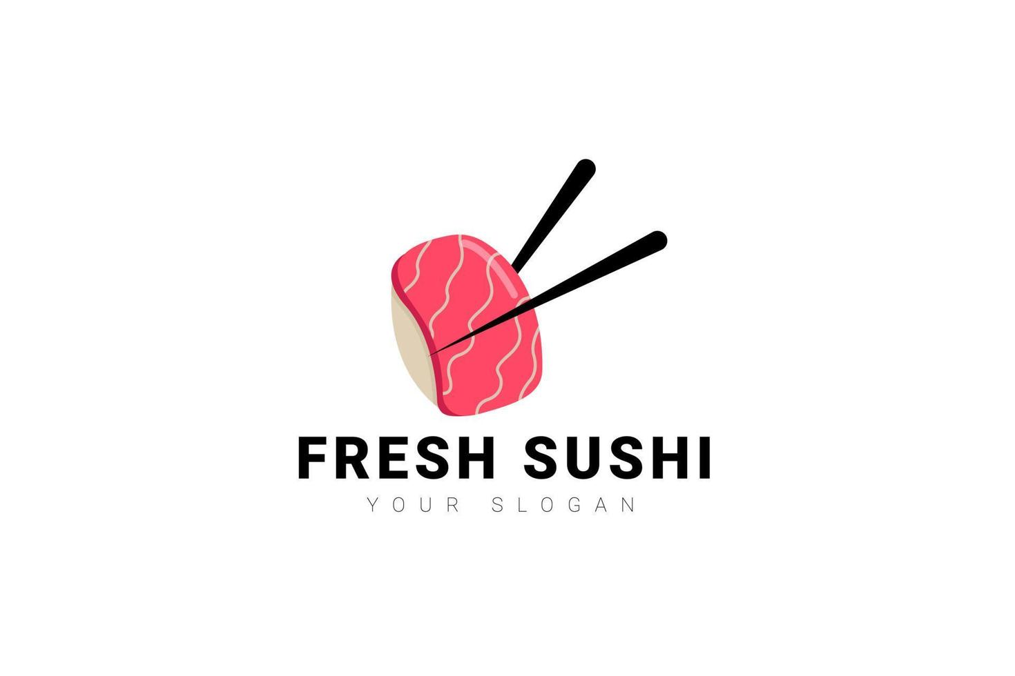 Design-Inspirationsvorlage für Sushi-Logo japanisches Restaurant vektor