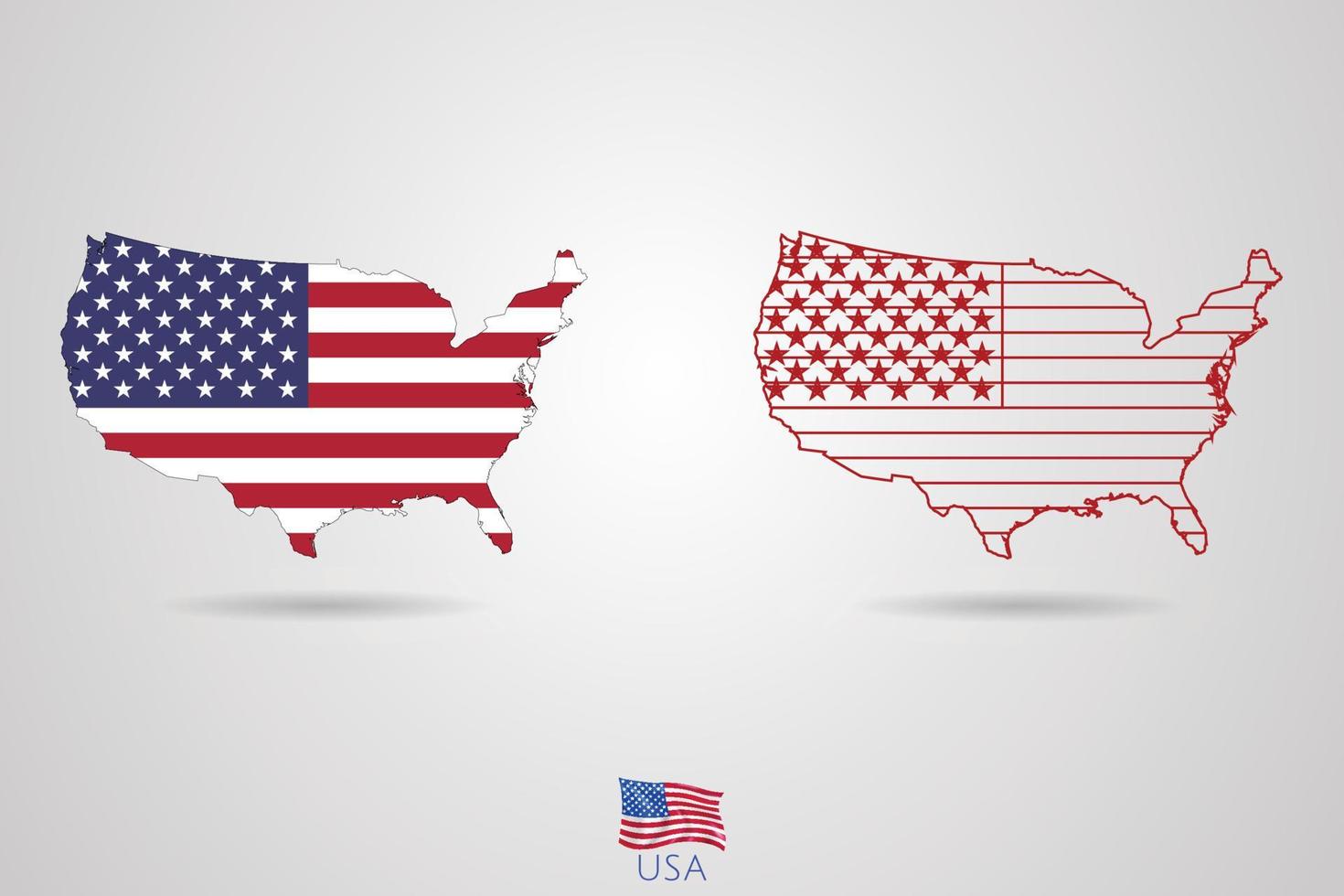 USA republik Karta med flagga, vektor illustration.