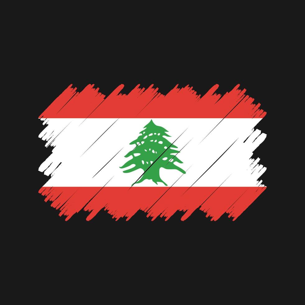 Pinselvektor der libanon-Flagge. Nationalflagge vektor
