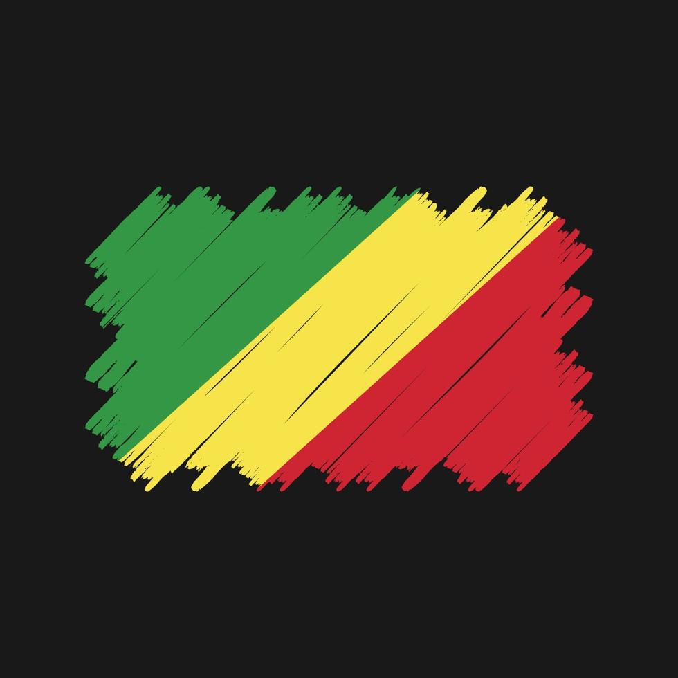 Kongo-Flaggen-Pinsel-Vektor. Nationalflagge vektor