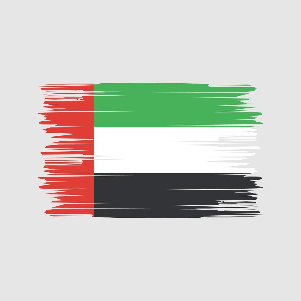 Förenade Arabemiraten flagga penseldrag. National flagga vektor