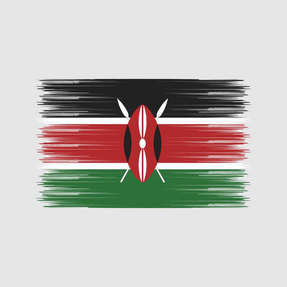 kenya flaggborste. National flagga vektor