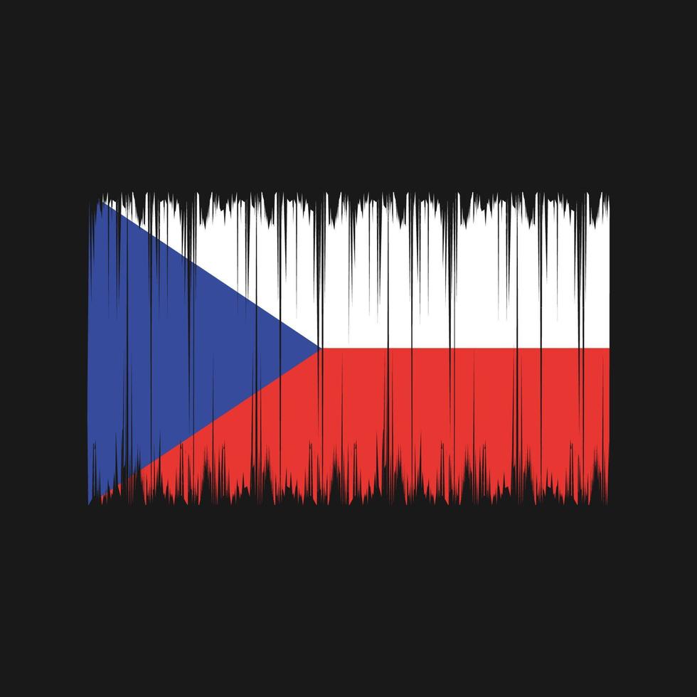 tjeckiska republikens flaggborste. National flagga vektor
