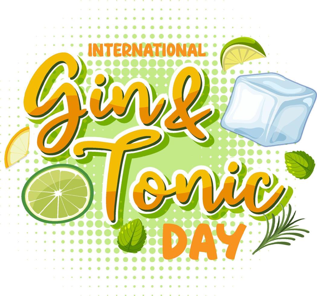 internationell gin och tonic dag logotyp design vektor