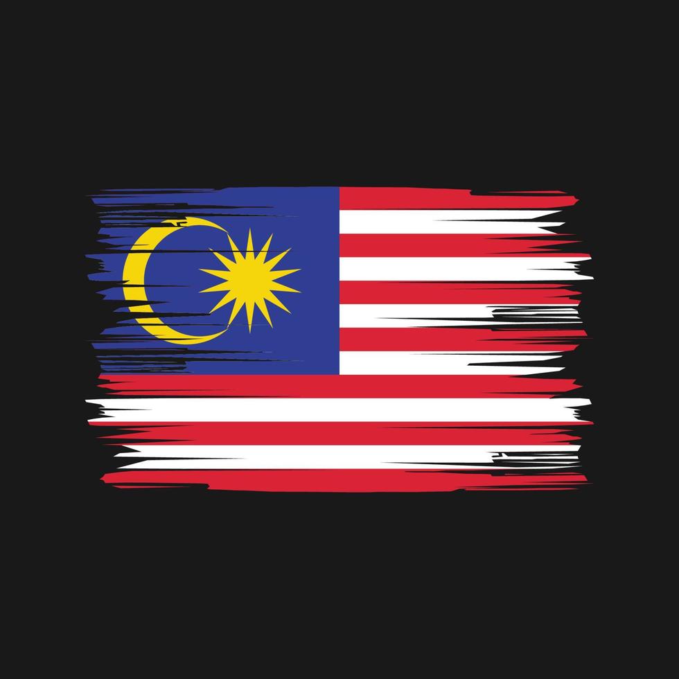 Pinselstriche der malaysischen Flagge. Nationalflagge vektor