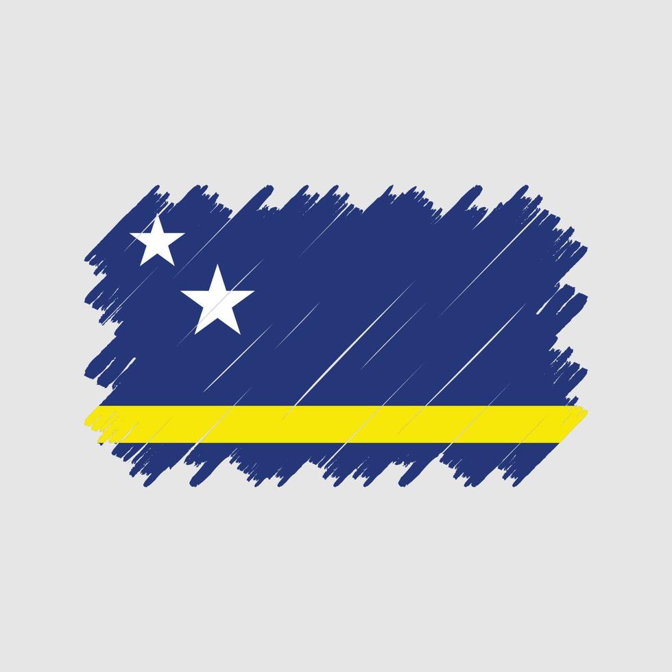 Curaçao-Flaggen-Pinsel-Vektor. Nationalflagge vektor