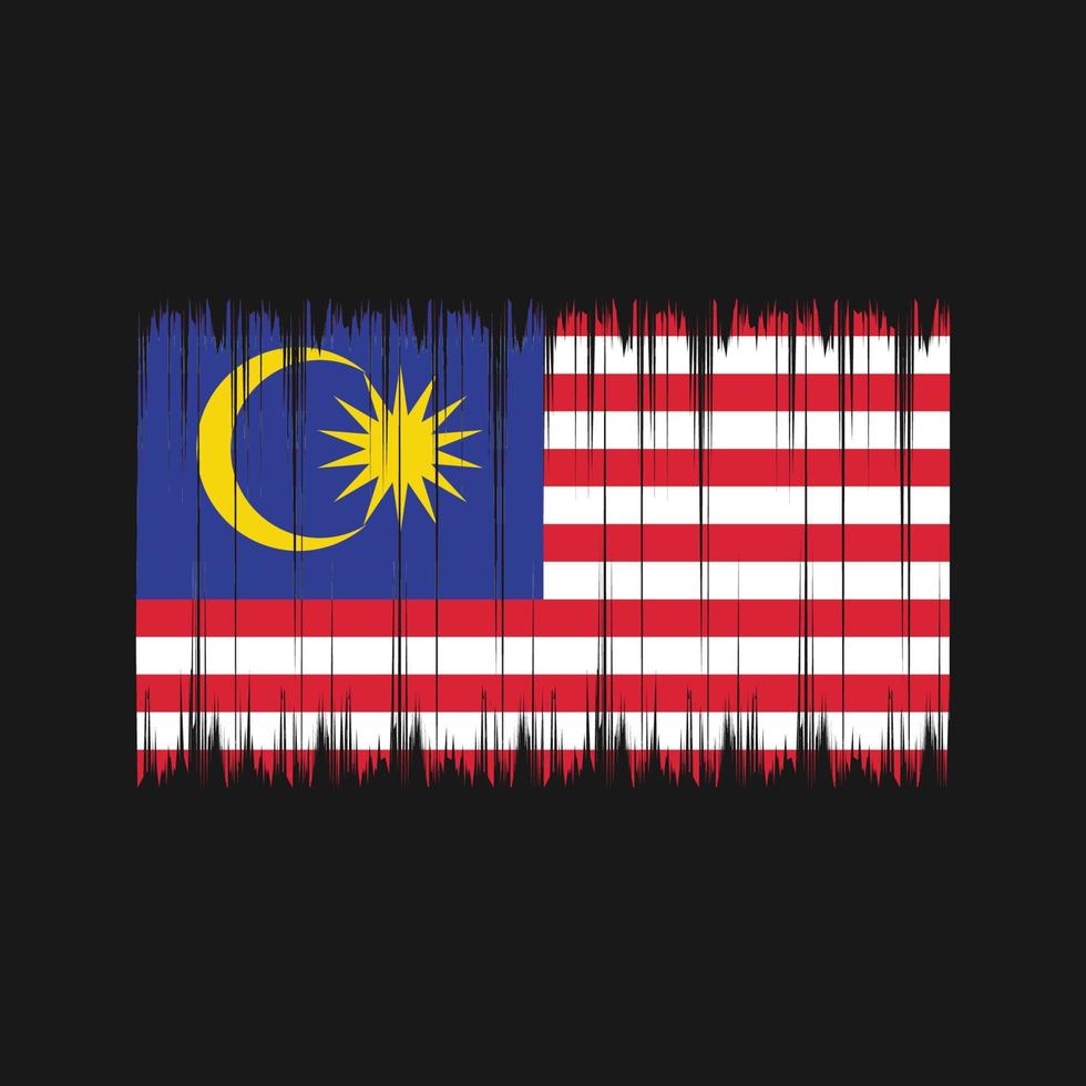 Bürste der malaysischen Flagge. Nationalflagge vektor