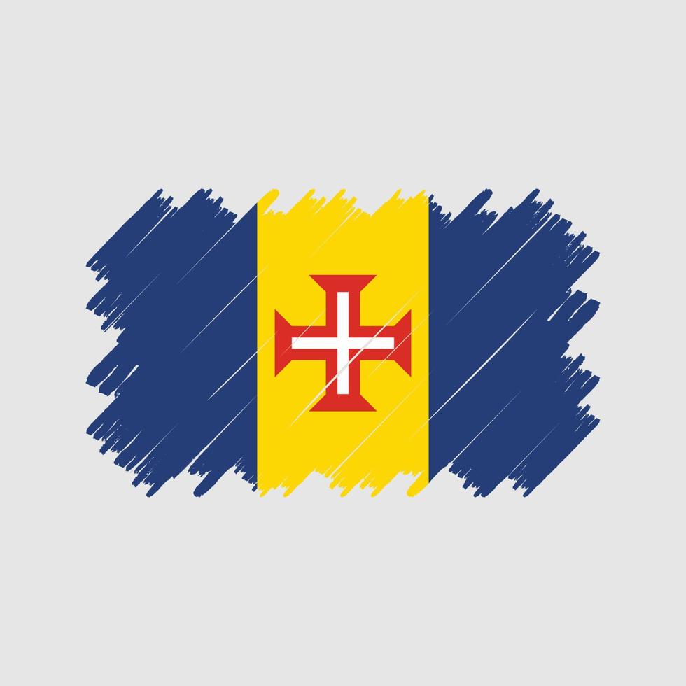 Bürste Vektor der Madeira-Flagge. Nationalflagge