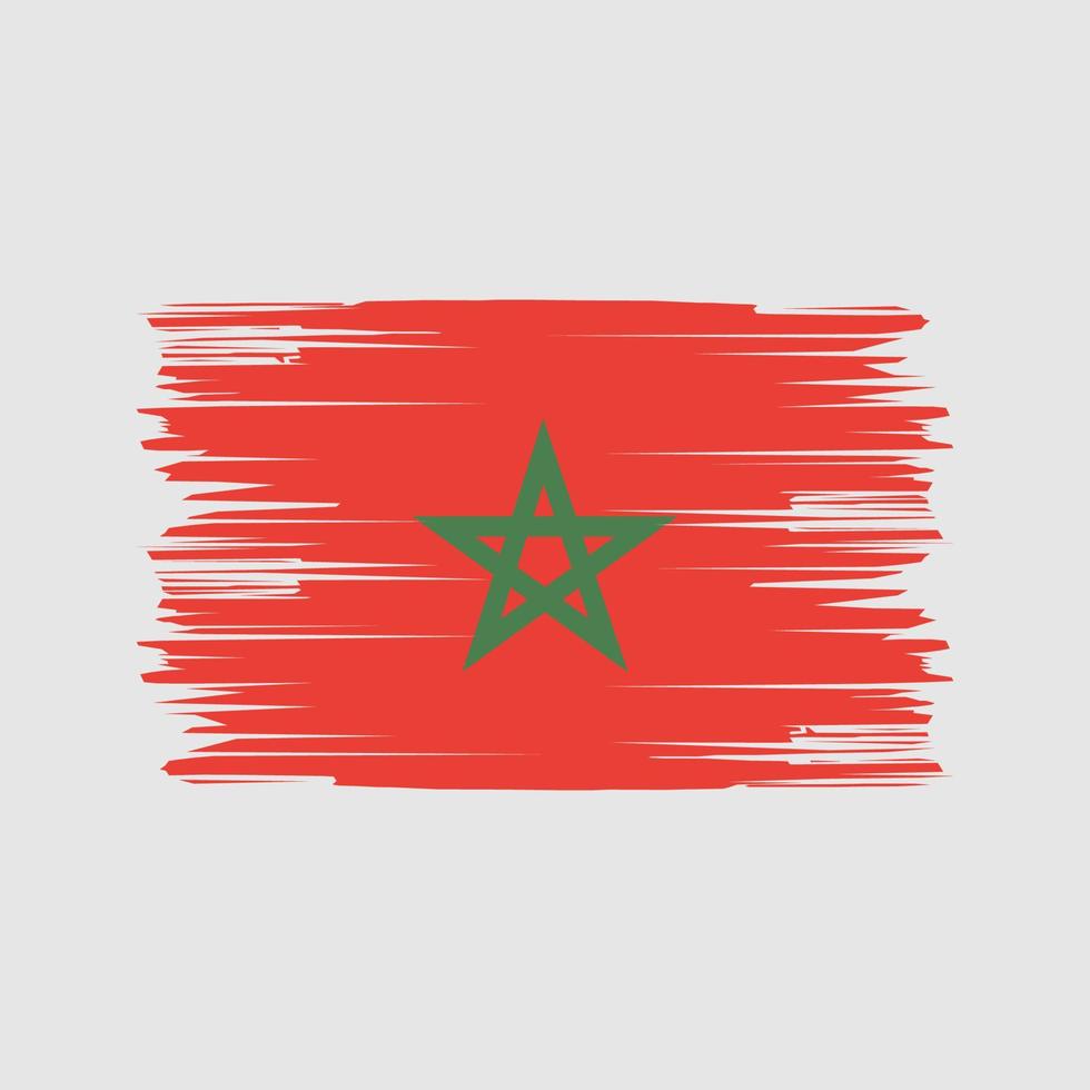 Pinselstriche der marokkanischen Flagge. Nationalflagge vektor