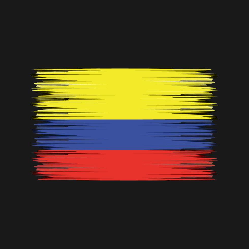 colombia flaggborste. National flagga vektor