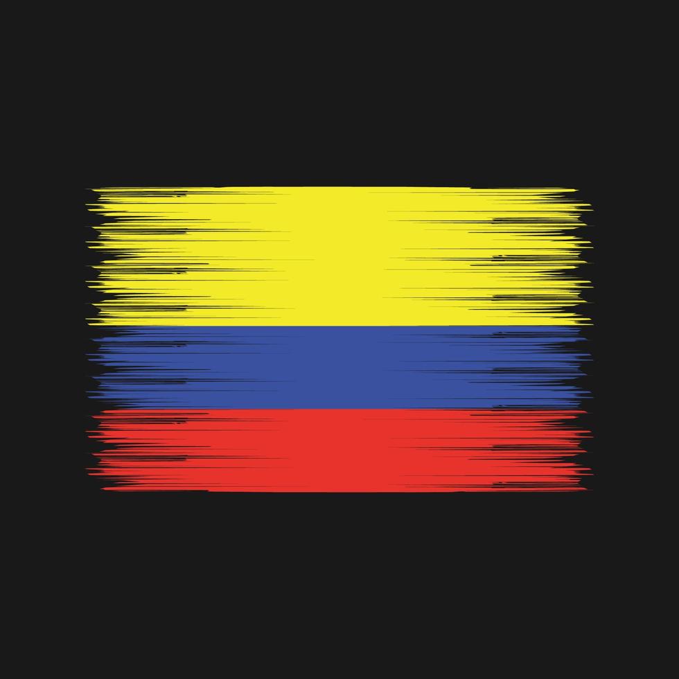 Kolumbien-Flagge-Pinsel. Nationalflagge vektor