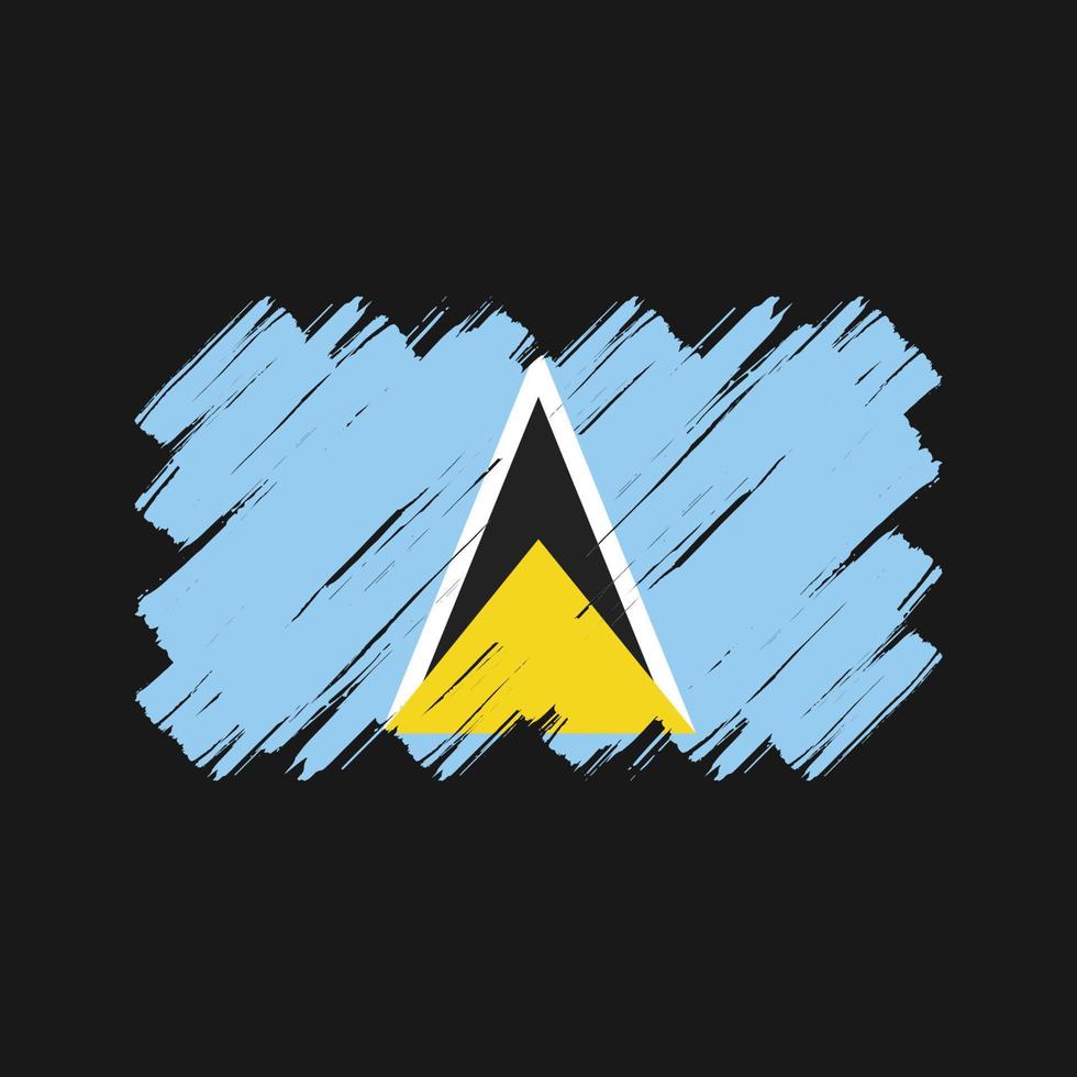 St. Lucia Flagge Pinselstriche. Nationalflagge vektor