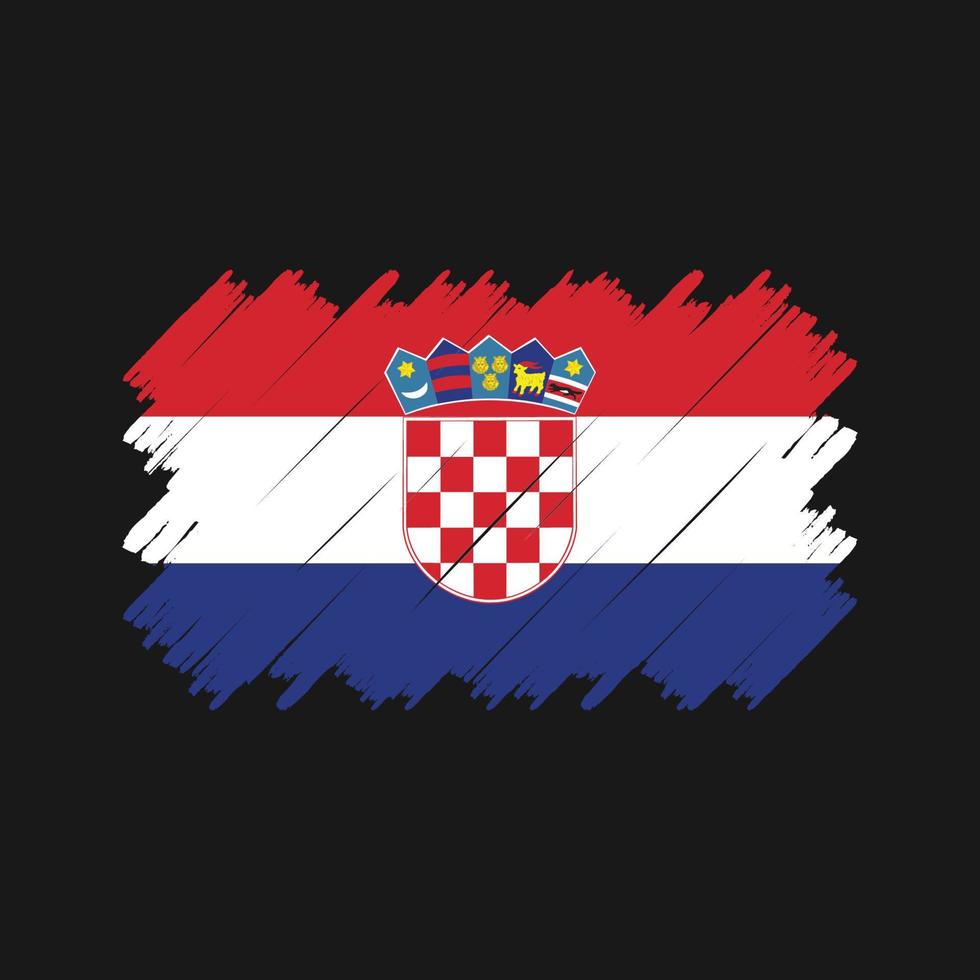 Kroatien flagga borste vektor. National flagga vektor