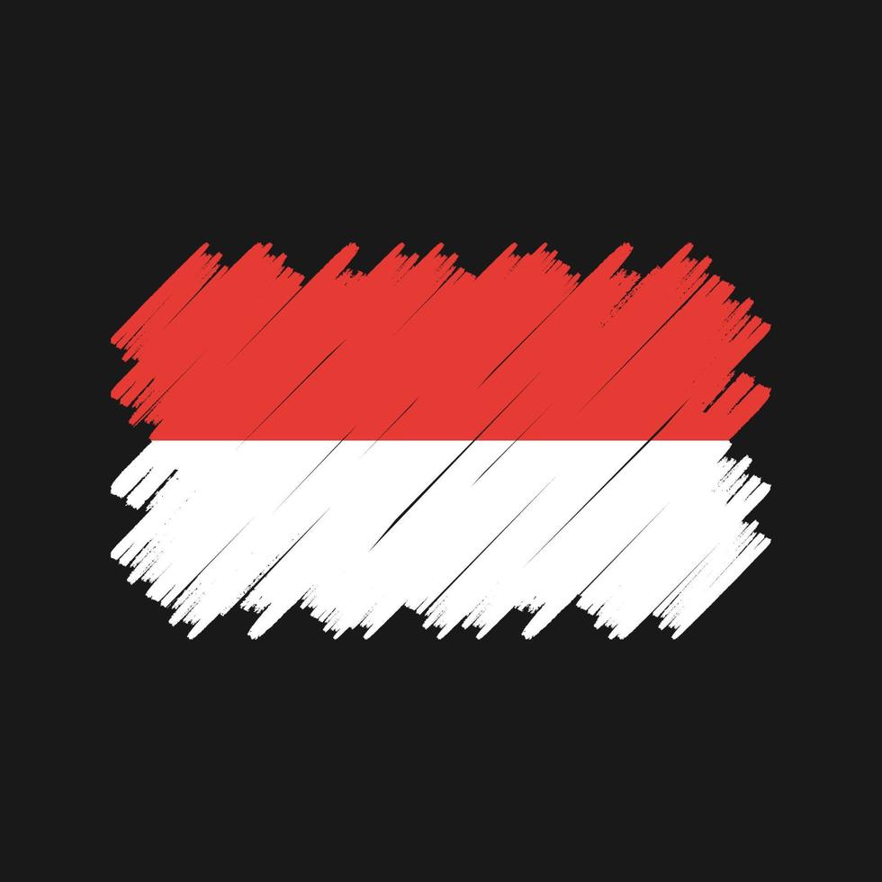 Pinselvektor der indonesischen Flagge. Nationalflagge vektor