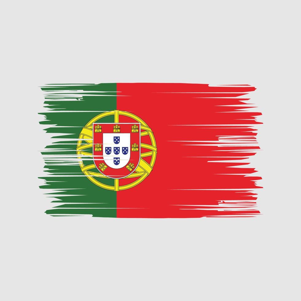 portugisiska flaggan penseldrag. National flagga vektor