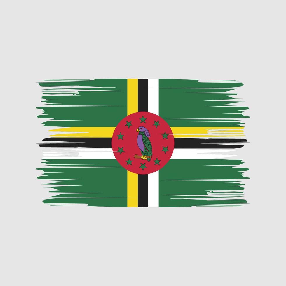 dominica flagga penseldrag. National flagga vektor