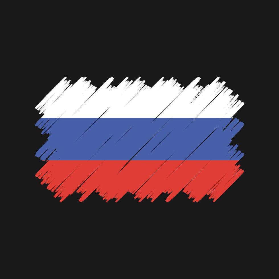 ryska flaggan borste vektor. National flagga vektor