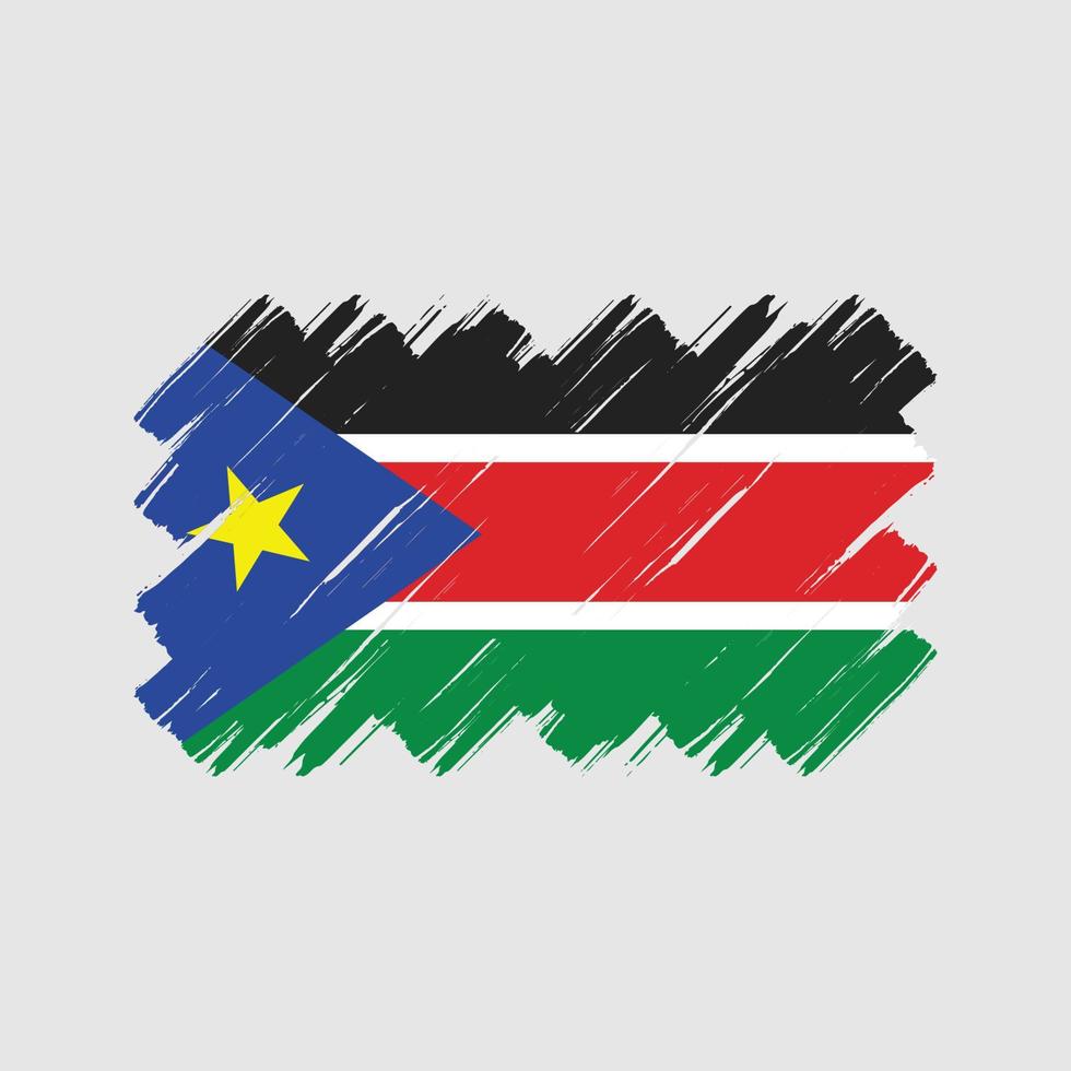 södra sudan flagga penseldrag. National flagga vektor