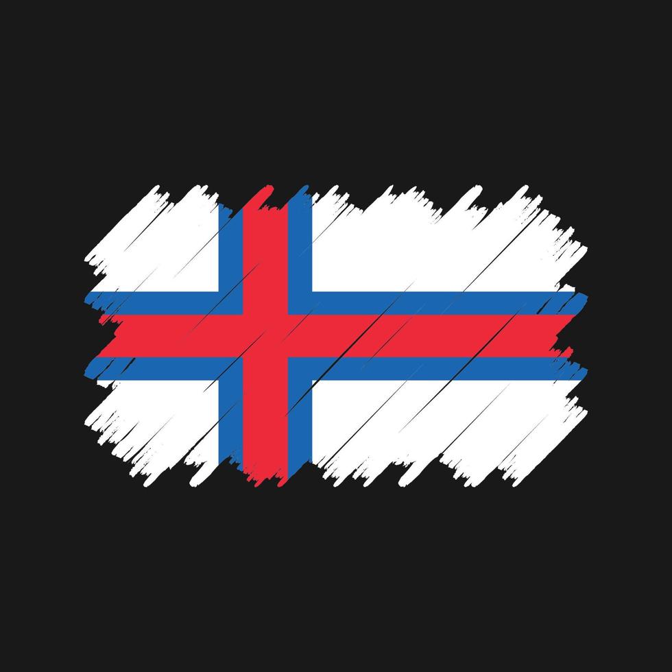 Färöarna flagga borste vektor. National flagga vektor