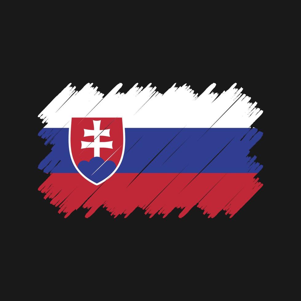 Slovakien flagga borste vektor. National flagga vektor