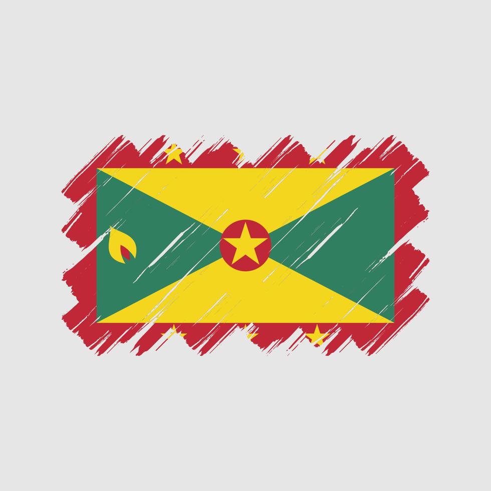 grenada flagga penseldrag. National flagga vektor