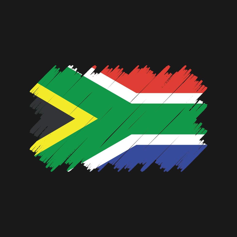 Sydafrika flagga borste vektor. National flagga vektor