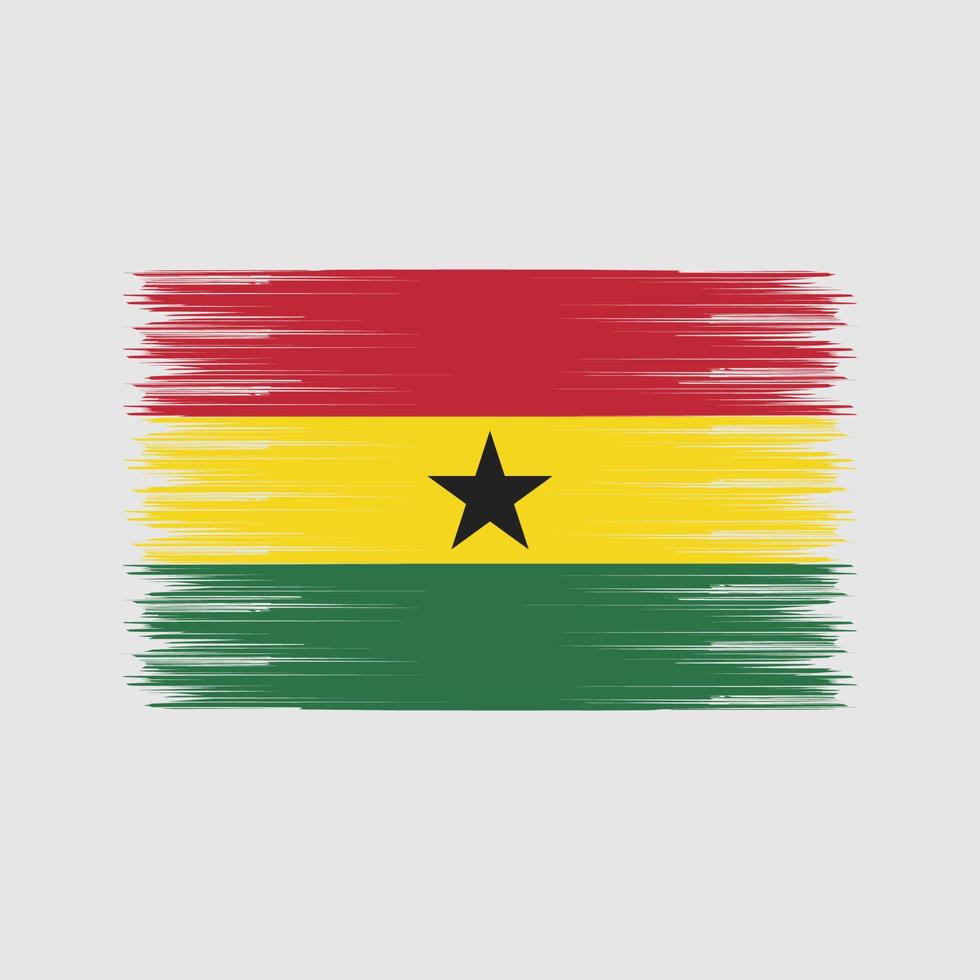 ghana flag pinsel. Nationalflagge vektor