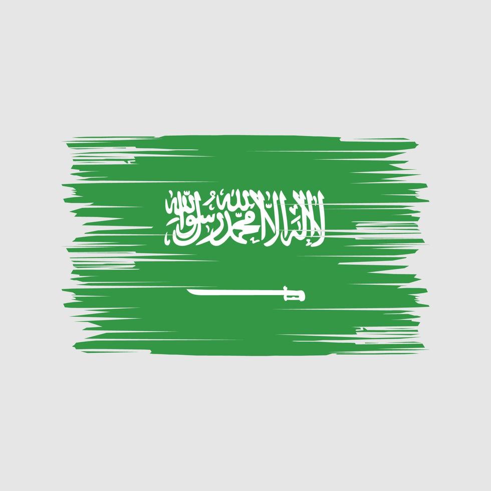 Saudiarabiens flagga penseldrag. National flagga vektor