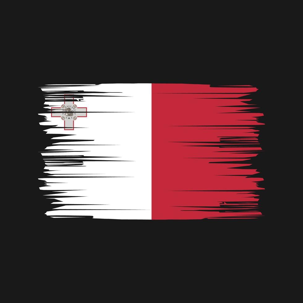 malta flagge pinselstriche. Nationalflagge vektor