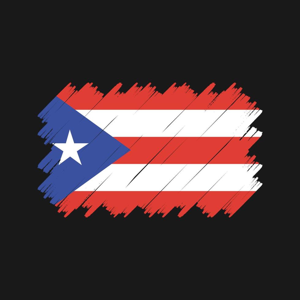 puerto-rico-flaggenbürstenvektor. Nationalflagge vektor