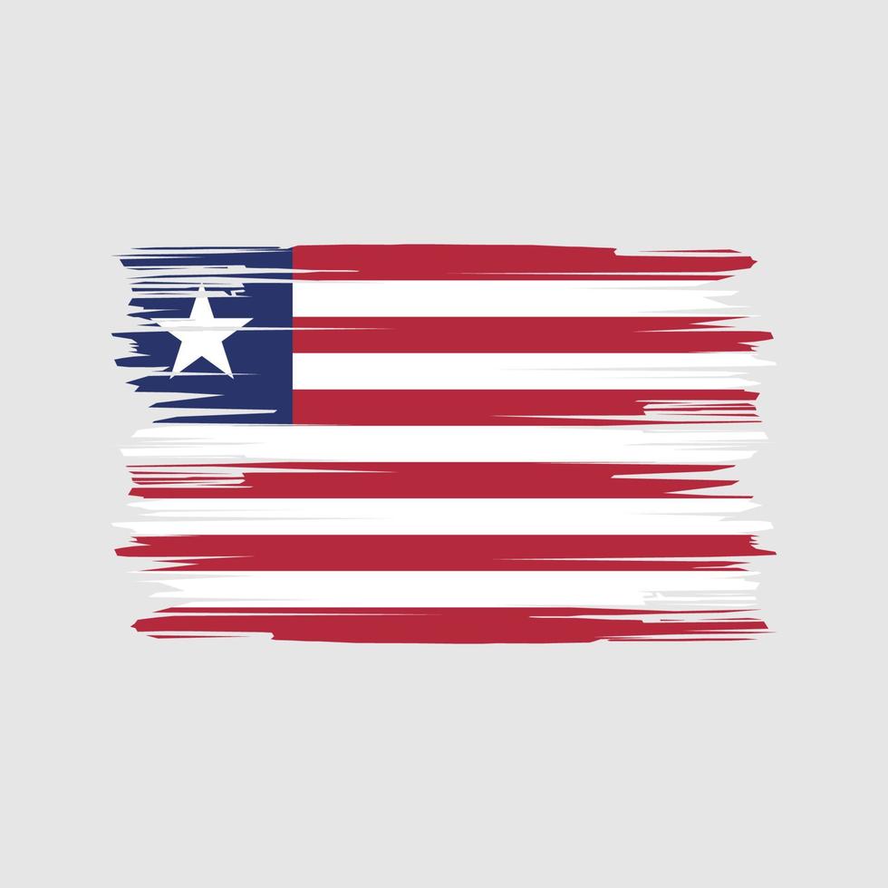 Pinselstriche der Liberia-Flagge. Nationalflagge vektor