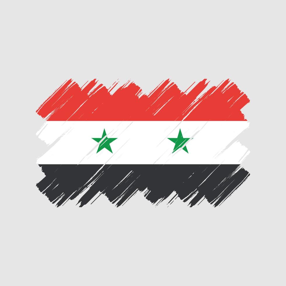 Pinselstriche der syrischen Flagge. Nationalflagge vektor