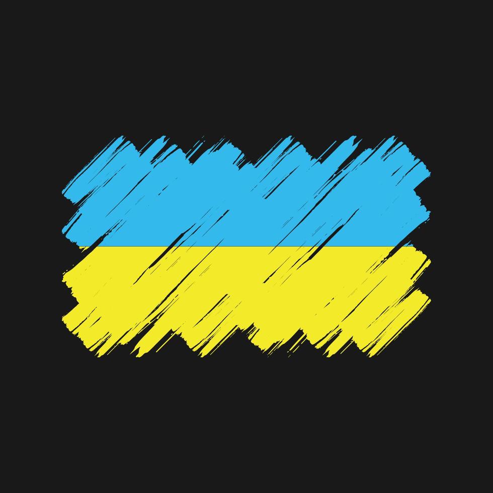 Pinselstriche der ukrainischen Flagge. Nationalflagge vektor