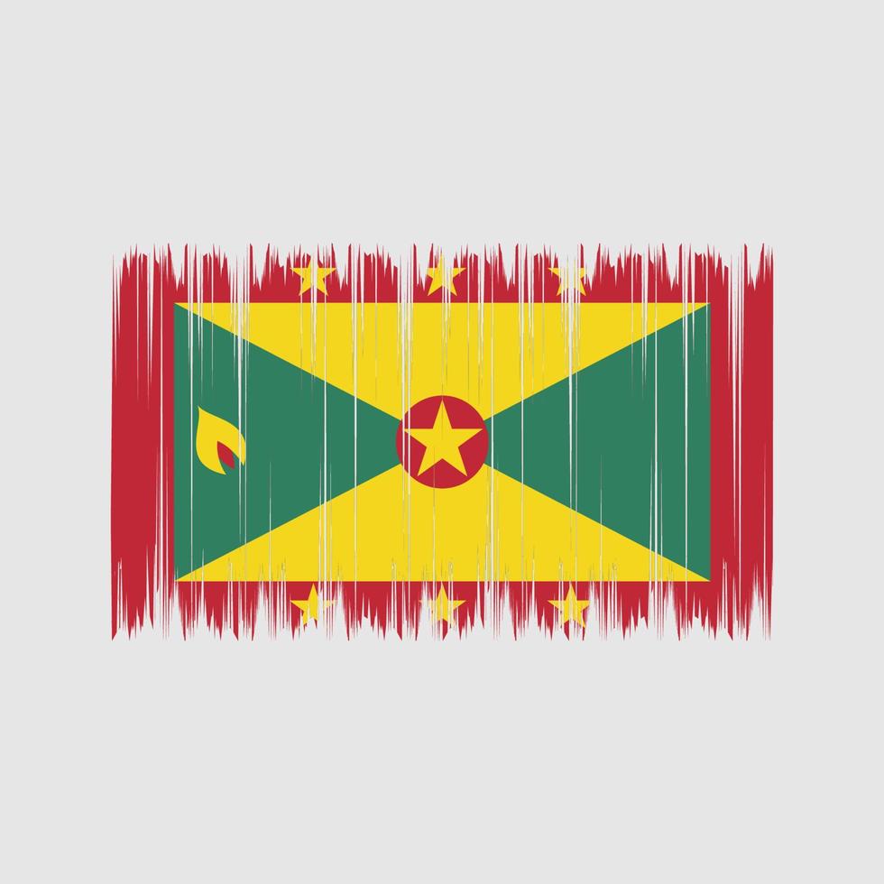 grenada flagga borste. National flagga vektor