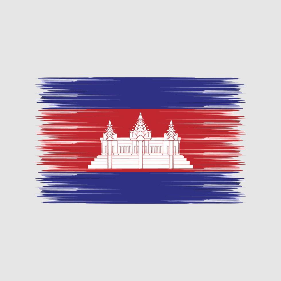 kambodscha flag pinsel. Nationalflagge vektor