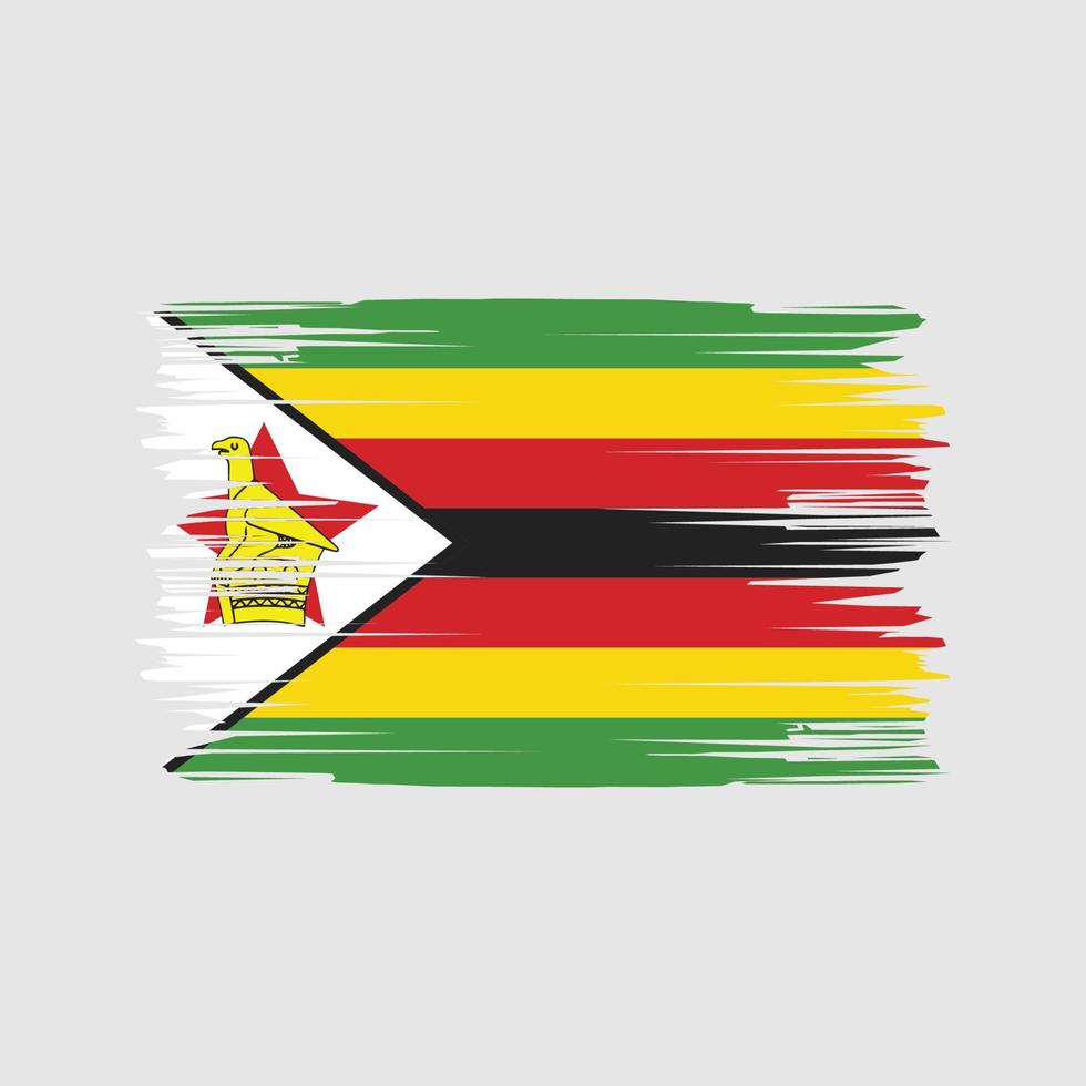 zimbabwe flagga penseldrag. National flagga vektor