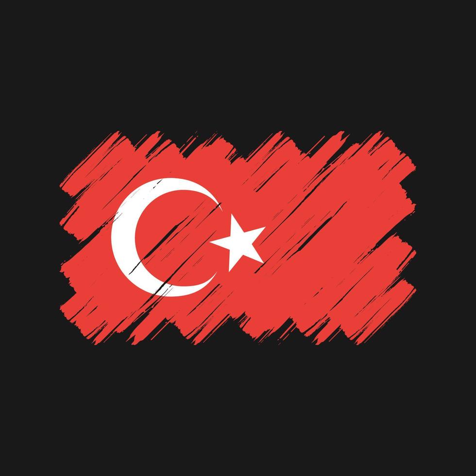 türkei flagge pinselstriche. Nationalflagge vektor