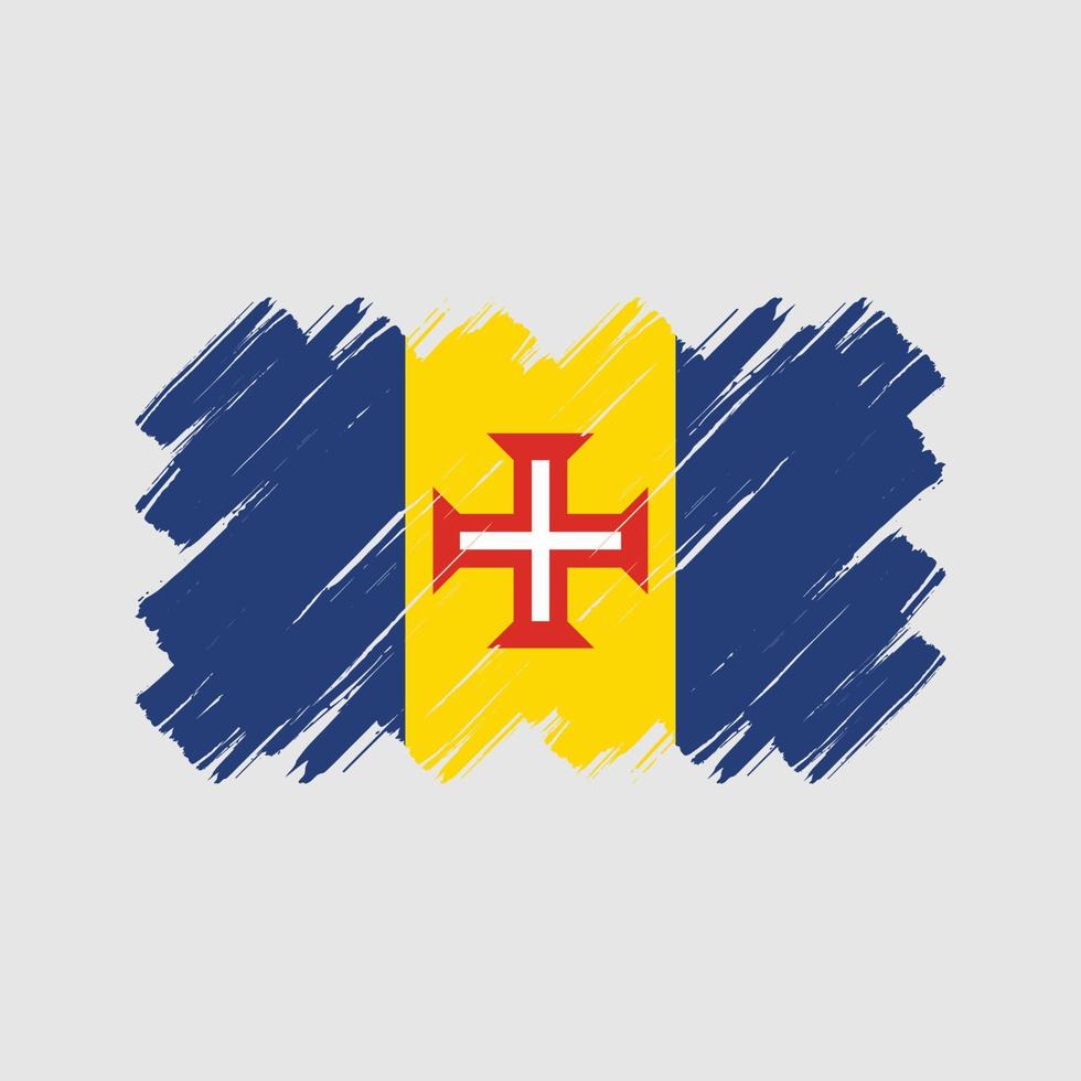 Pinselstriche der Madeira-Flagge. Nationalflagge vektor