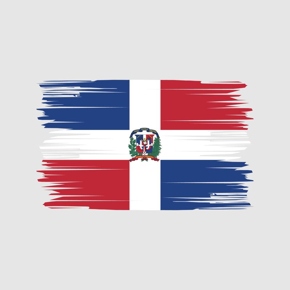 flagge pinselstriche der dominikanischen republik. Nationalflagge vektor