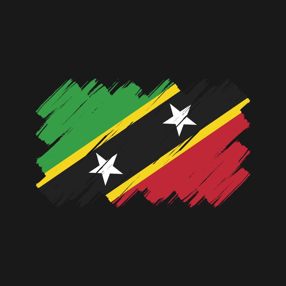 St. Kitts und Nevis Flag Pinselstriche. Nationalflagge vektor