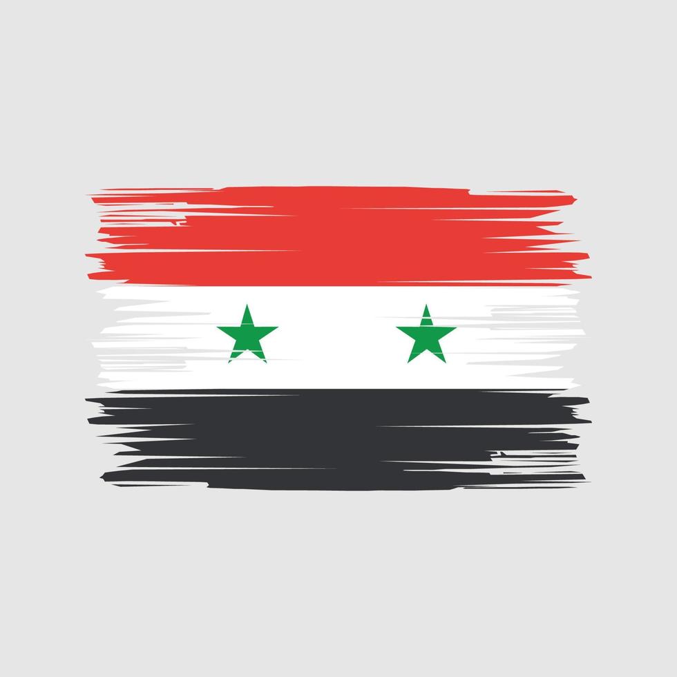 Pinselstriche der syrischen Flagge. Nationalflagge vektor